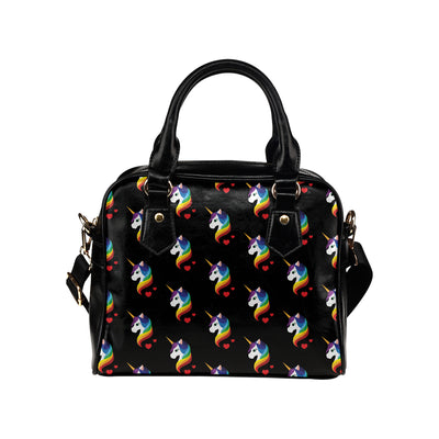 Rainbow Unicorn Pattern Print Design A03 Shoulder Handbag