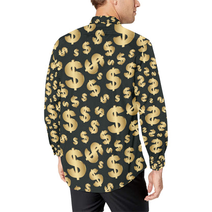 Dollar Pattern Print Design DO04 Men's Long Sleeve Shirt