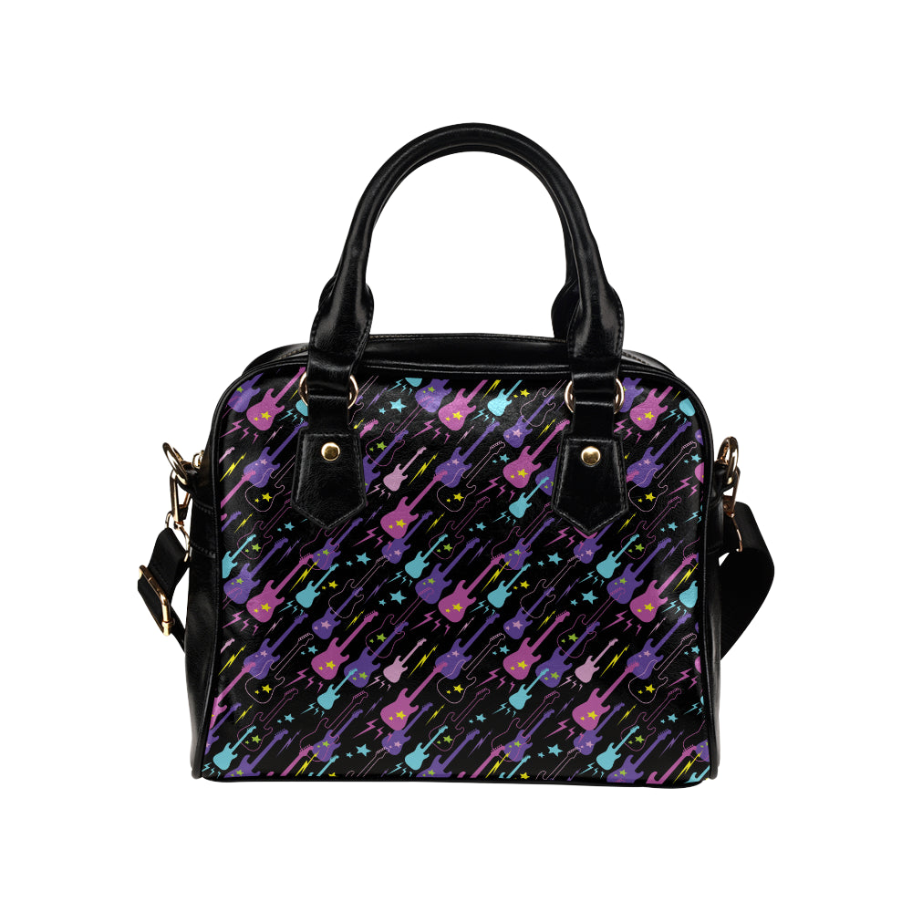 Electric Guitar Pattern Print Design 02 Shoulder Handbag