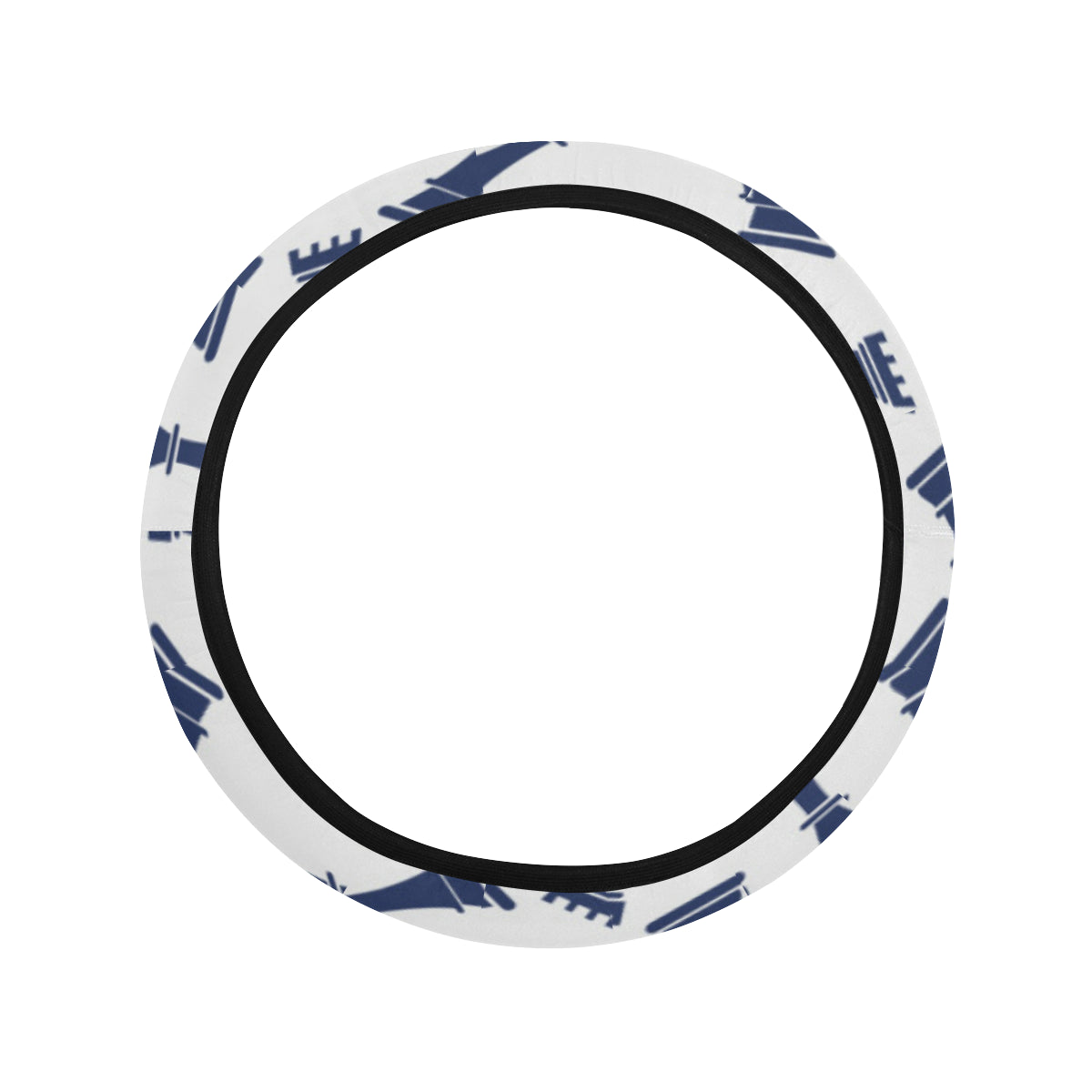 Chess Pattern Print Design 03 Steering Wheel Cover with Elastic Edge