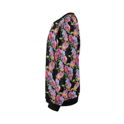 Peony Pattern Print Design PE012 Men Long Sleeve Sweatshirt