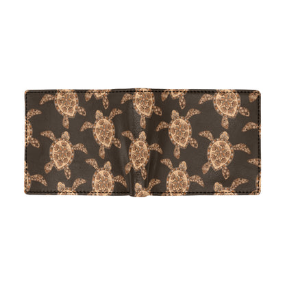 Tribal Sea Turtle Pattern Print Design T09 Men's ID Card Wallet