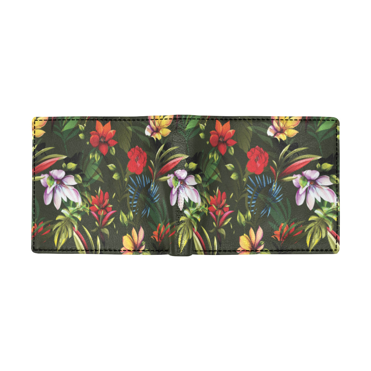 Magnolia Pattern Print Design 02 Men's ID Card Wallet