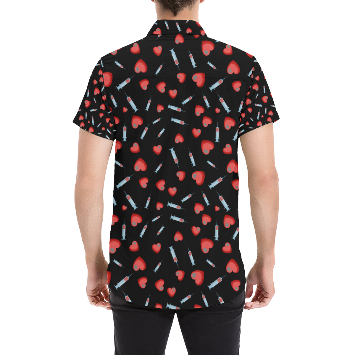 Phlebotomist Medical Concept Men's Short Sleeve Button Up Shirt