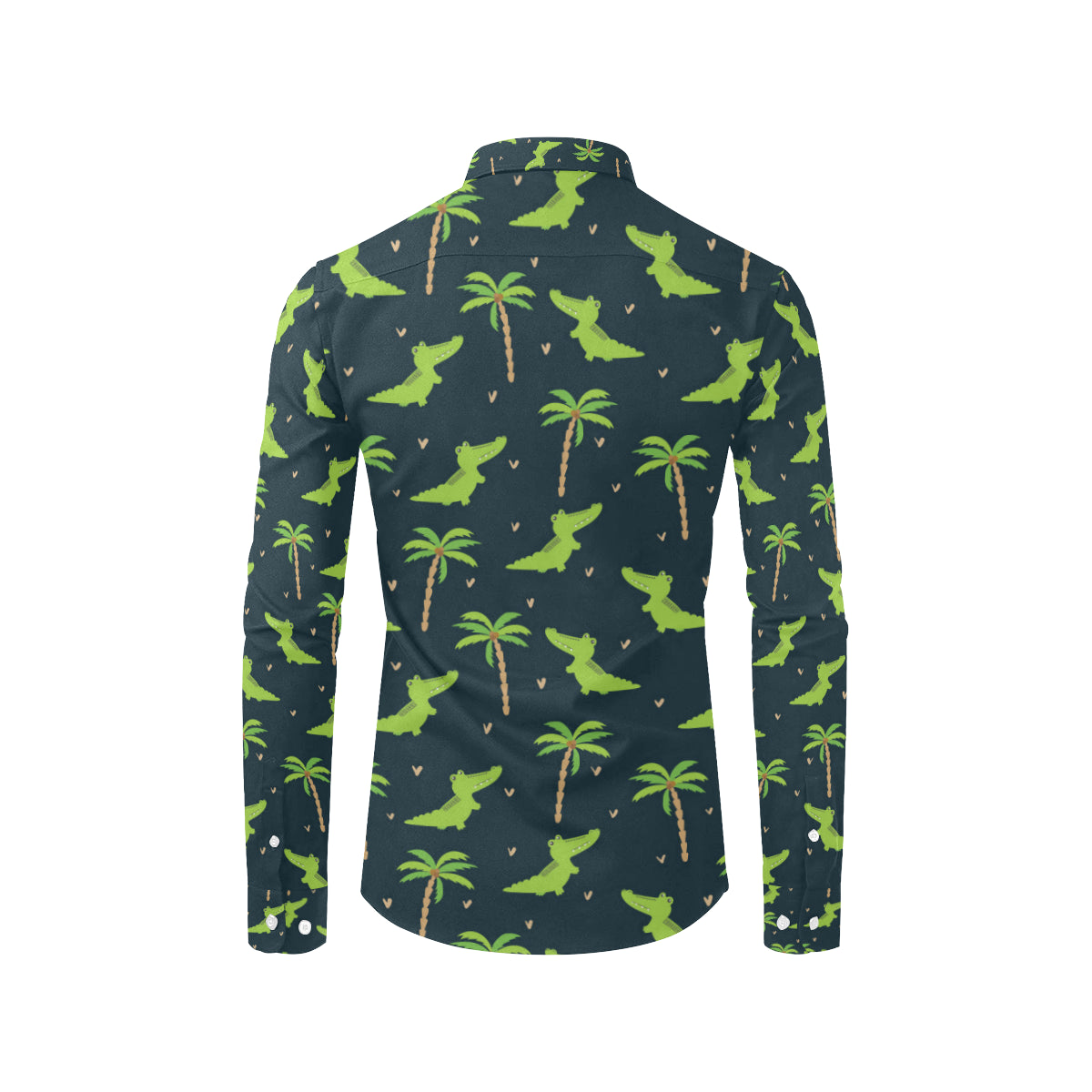 Alligator Pattern Print Design 02 Men's Long Sleeve Shirt