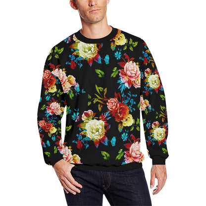 Peony Pattern Print Design PE07 Men Long Sleeve Sweatshirt