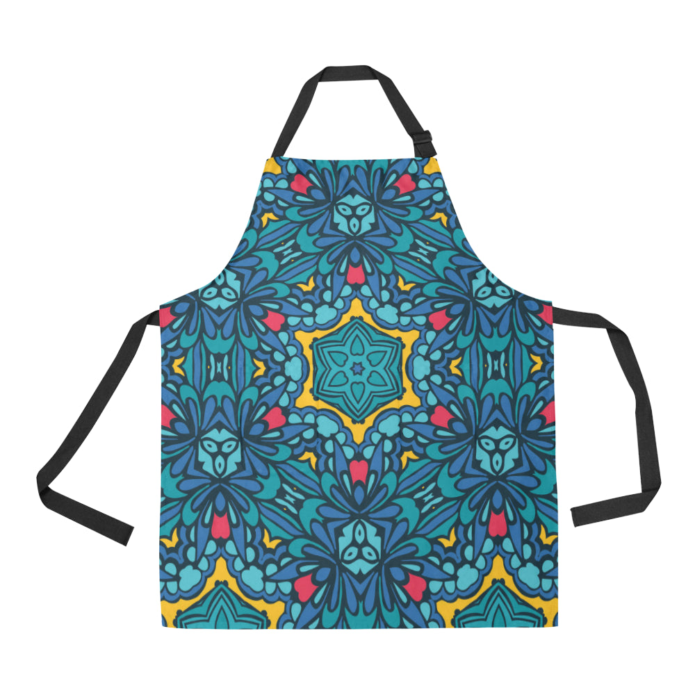 Kaleidoscope Pattern Print Design 04 Apron with Pocket