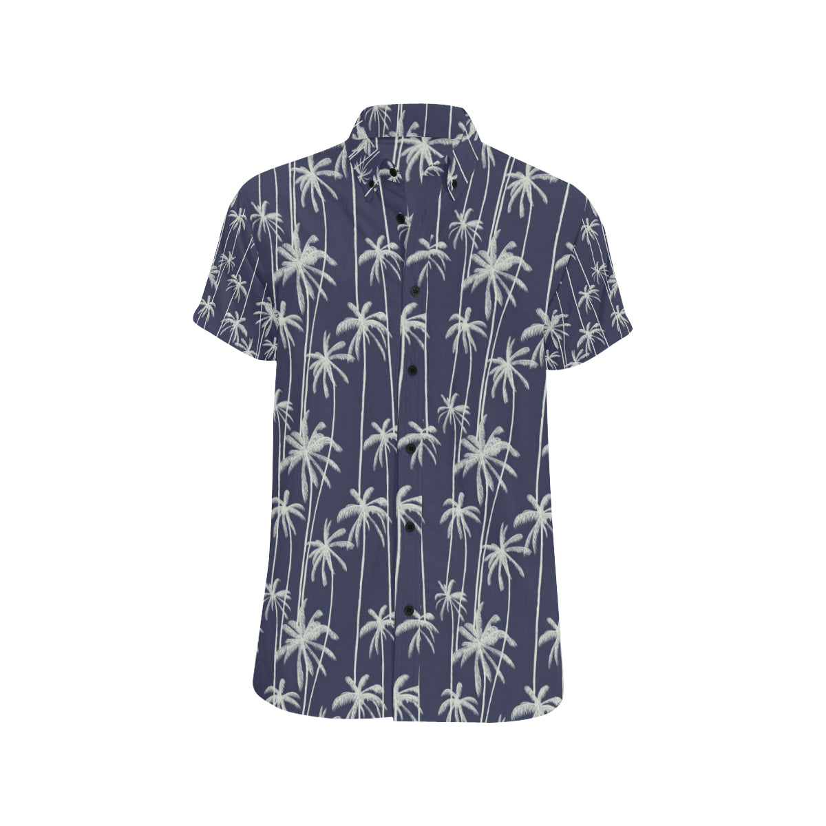Palm Tree Pattern Print Design PT06 Men's Short Sleeve Button Up Shirt