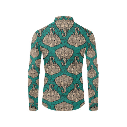 Boho Head Elephant Men's Long Sleeve Shirt