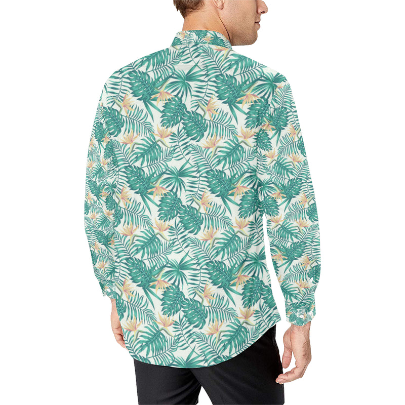 Bird Of Paradise Pattern Print Design 05 Men's Long Sleeve Shirt