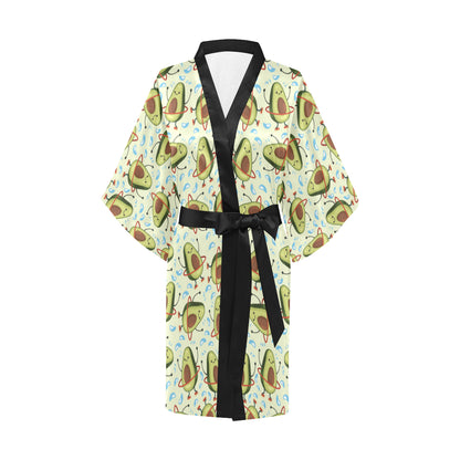 Avocado Pattern Print Design AC02 Women's Short Kimono