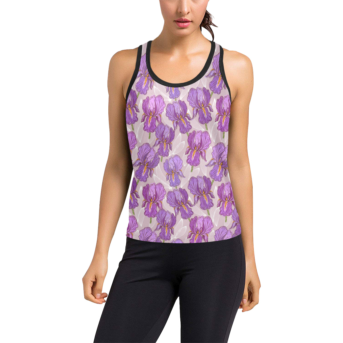 Iris Pattern Print Design IR05 Women's Racerback Tank Top