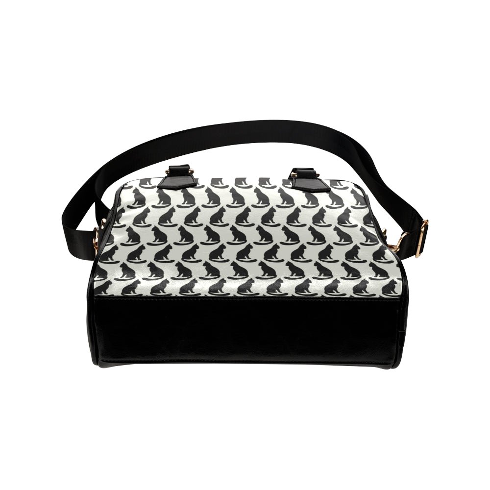 Black Cat Pattern Print Design 02 Shoulder Handbag