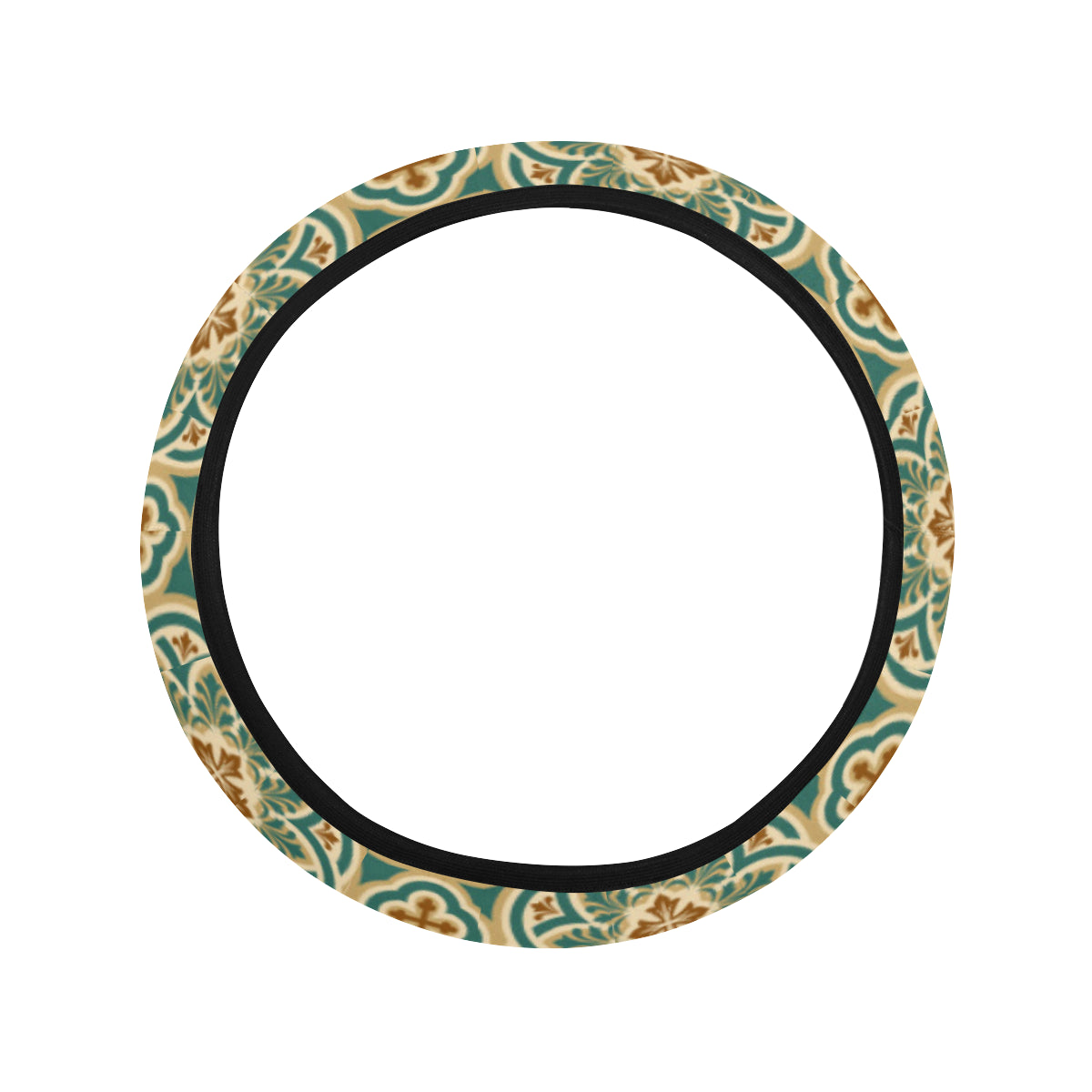 Cross Pattern Print Design 01 Steering Wheel Cover with Elastic Edge