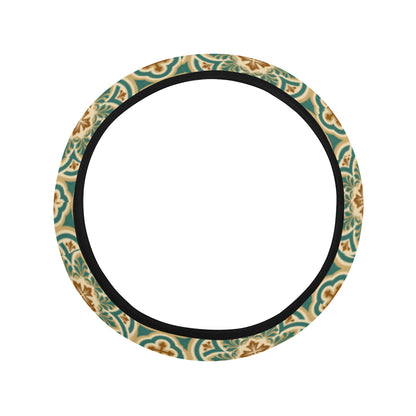 Cross Pattern Print Design 01 Steering Wheel Cover with Elastic Edge
