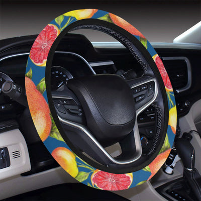 Grapefruit Pattern Print Design GF04 Steering Wheel Cover with Elastic Edge