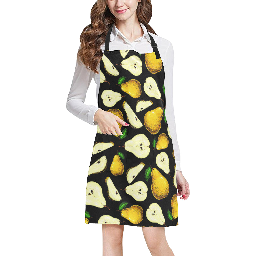 Pear Pattern Print Design PE01 Apron with Pocket