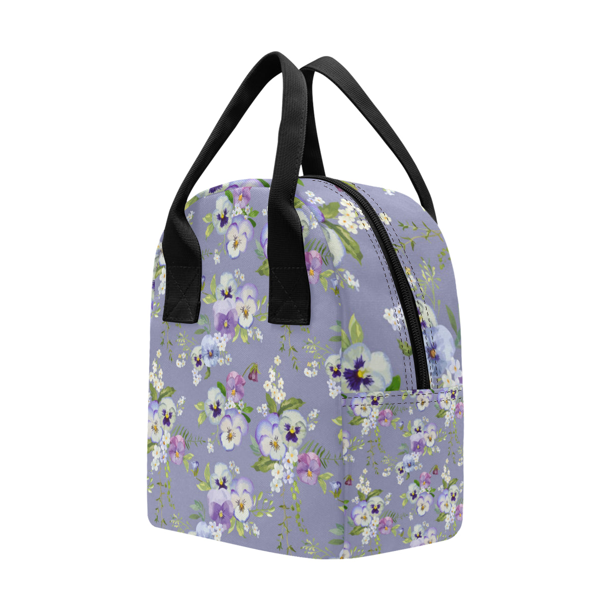 Pansy Pattern Print Design PS05 Insulated Lunch Bag