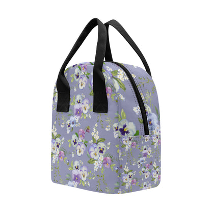 Pansy Pattern Print Design PS05 Insulated Lunch Bag