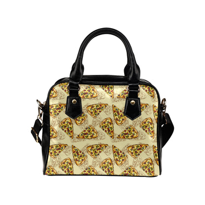 Pizza Pattern Print Design A01 Shoulder Handbag