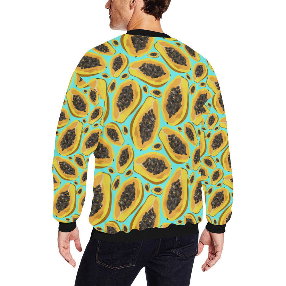 Papaya Pattern Print Design PP03 Men Long Sleeve Sweatshirt
