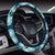 Blue Hibiscus Pattern Print Design HB011 Steering Wheel Cover with Elastic Edge