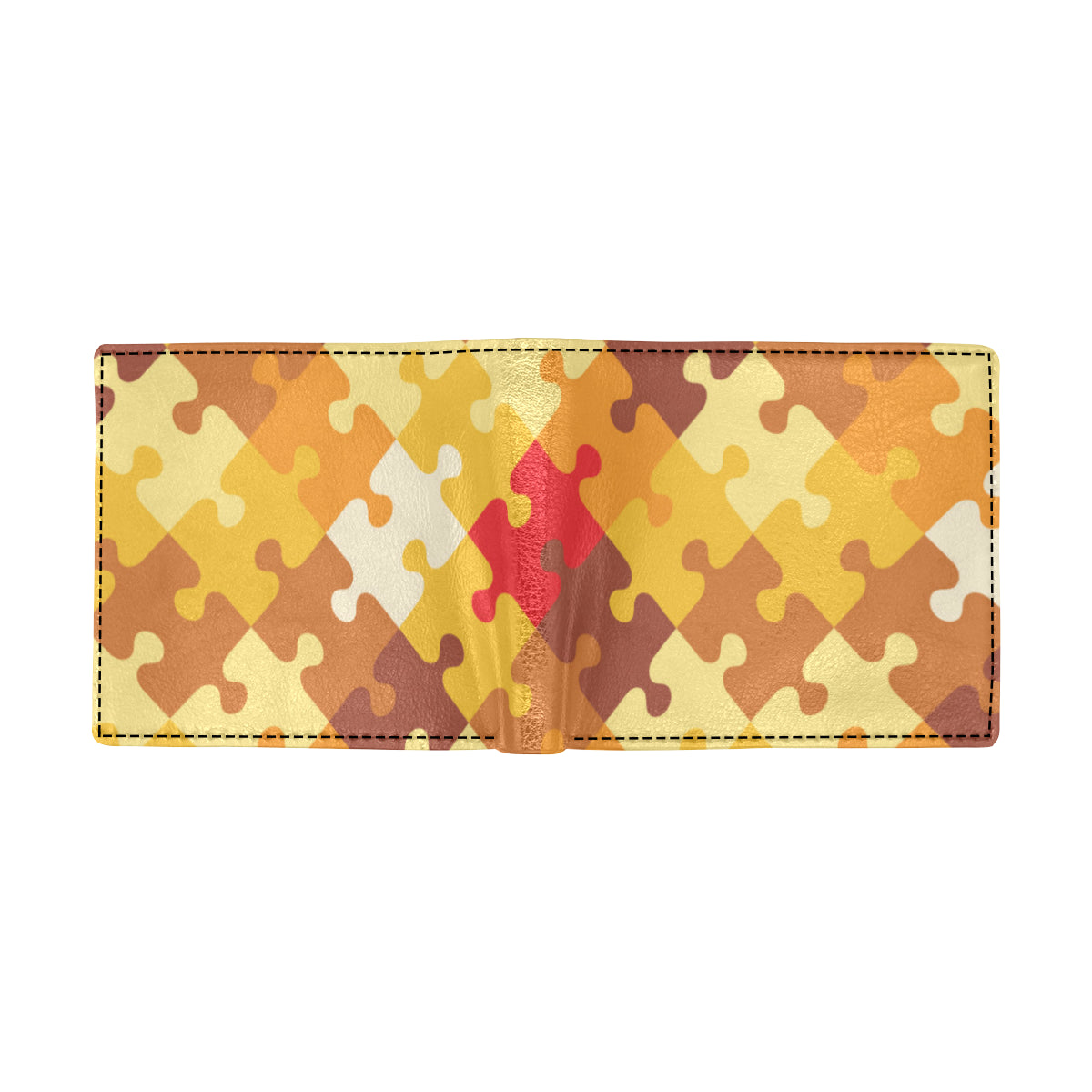 Puzzle Pattern Print Design A01 Men's ID Card Wallet