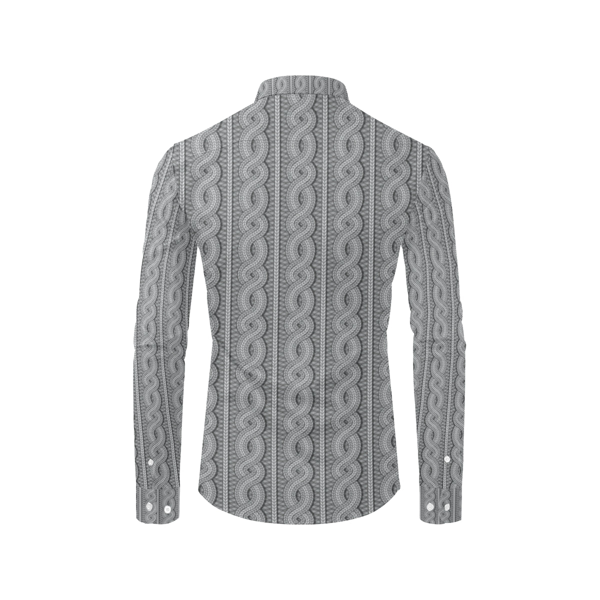 Cable Knit Pattern Print Design 01 Men's Long Sleeve Shirt