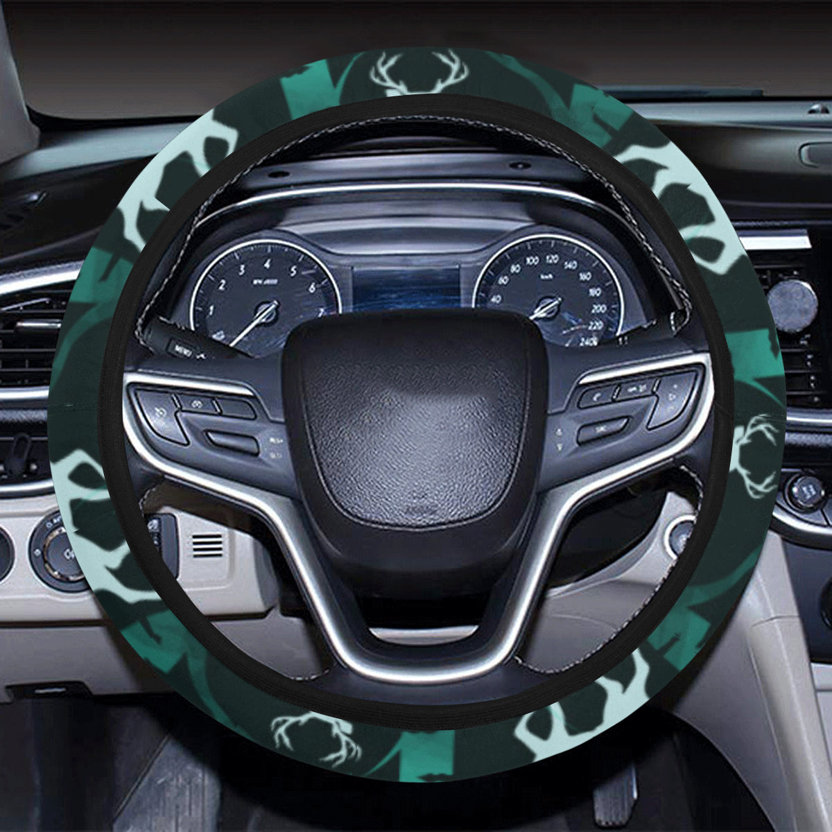 Deer Jungle Print Pattern Steering Wheel Cover with Elastic Edge