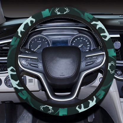 Deer Jungle Print Pattern Steering Wheel Cover with Elastic Edge