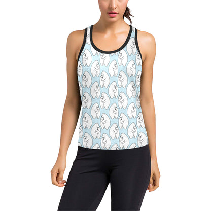Polar Bear Pattern Print Design PB08 Women's Racerback Tank Top