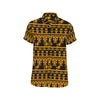 Eye of Horus Tribal Egypt Pattern Men's Short Sleeve Button Up Shirt