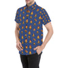 Campfire Pattern Print Design 03 Men's Short Sleeve Button Up Shirt