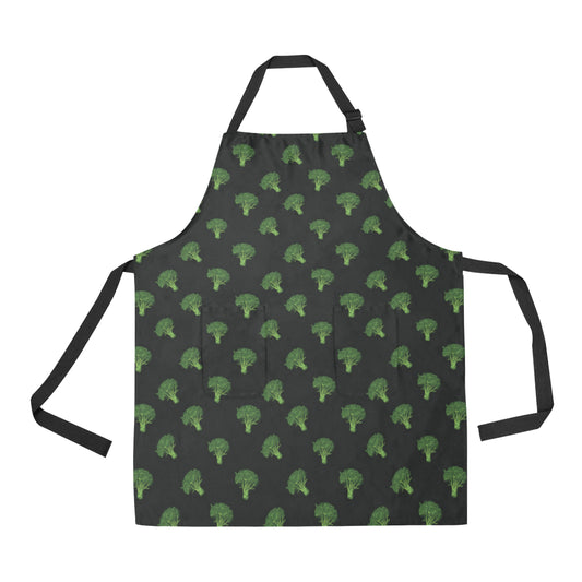 Broccoli Pattern Print Design 04 Apron with Pocket
