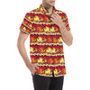 Hawaiian Tropical Sunset Hibiscus Print Men's Short Sleeve Button Up Shirt