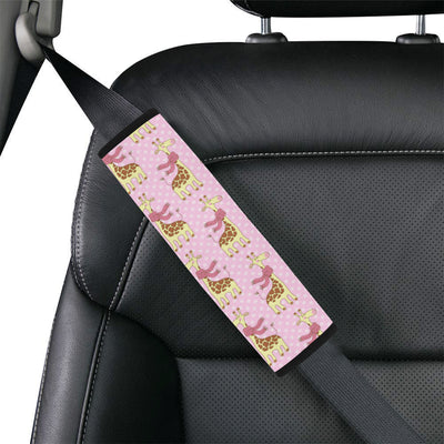 Giraffe Cute Pink Polka Dot Print Car Seat Belt Cover