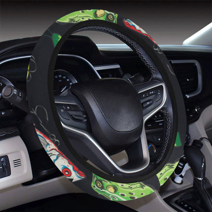 Fishing Bait Print Steering Wheel Cover with Elastic Edge