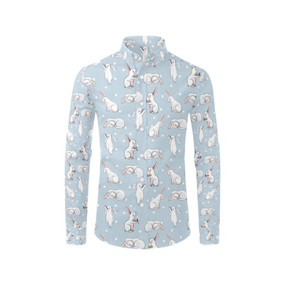 Rabbit Pattern Print Design RB06 Men's Long Sleeve Shirt