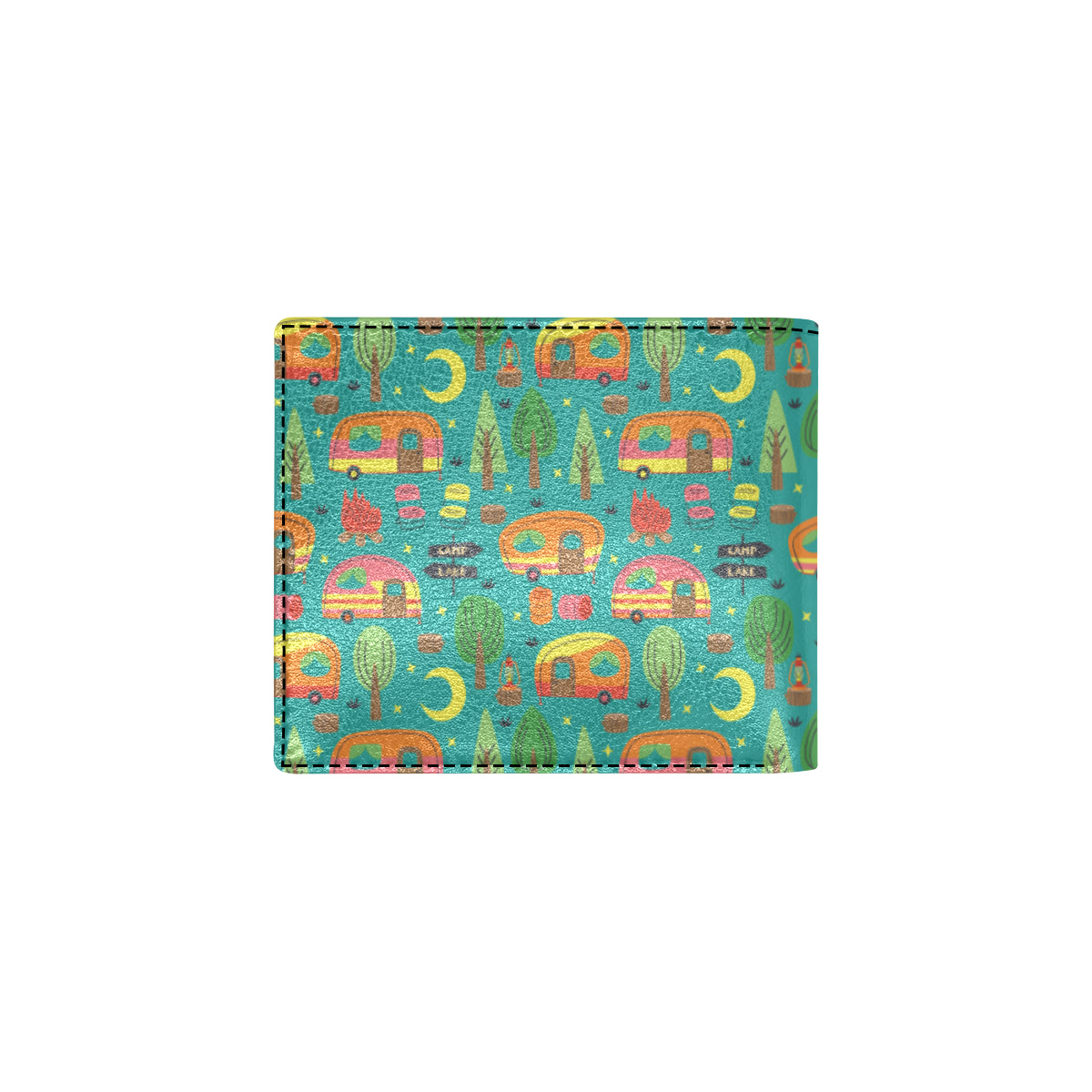 Camping Camper Pattern Print Design 05 Men's ID Card Wallet