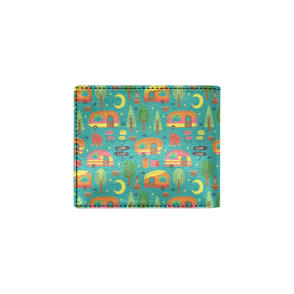 Camping Camper Pattern Print Design 05 Men's ID Card Wallet