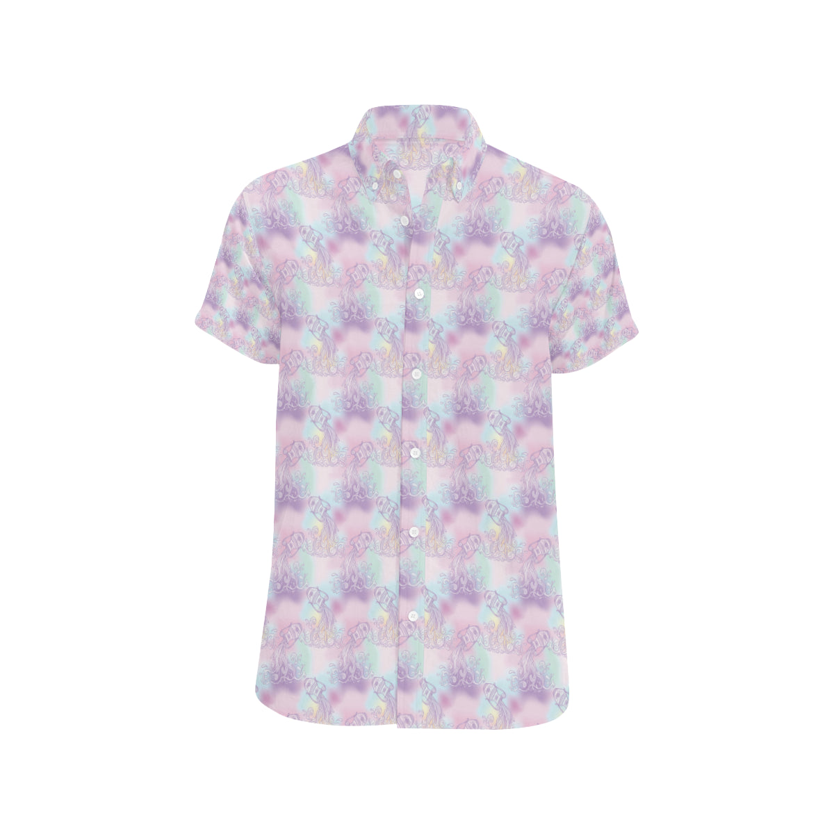 Aquarius Zodiac Pattern Print Design 01 Men's Short Sleeve Button Up Shirt