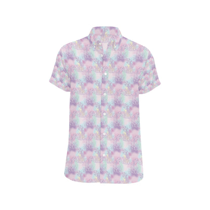 Aquarius Zodiac Pattern Print Design 01 Men's Short Sleeve Button Up Shirt