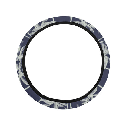 Palm Tree Pattern Print Design PT06 Steering Wheel Cover with Elastic Edge