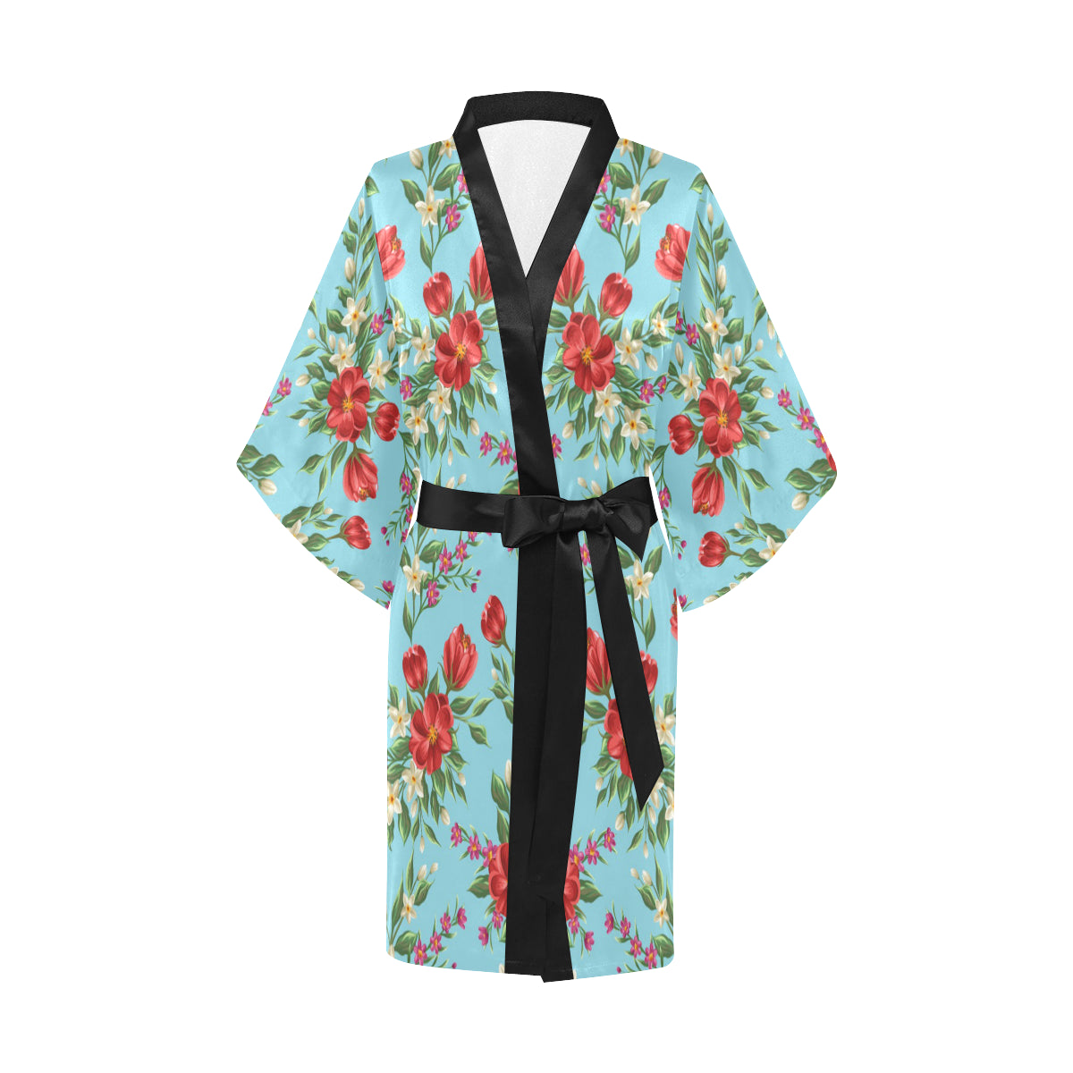 Summer Floral Pattern Print Design SF011 Women Kimono Robe