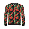 Tulip Red Pattern Print Design TP03 Men Long Sleeve Sweatshirt