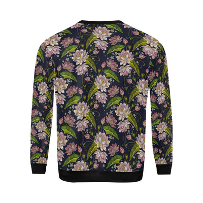 lotus Embroidered Pattern Print Design LO06 Men Long Sleeve Sweatshirt