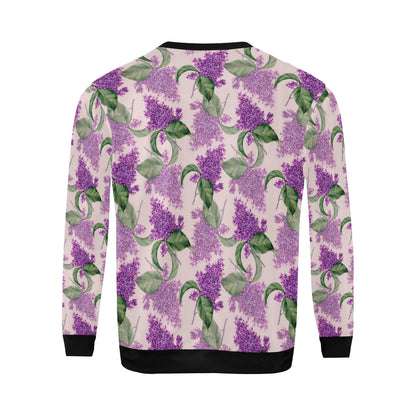 Lilac Pattern Print Design LI02 Men Long Sleeve Sweatshirt