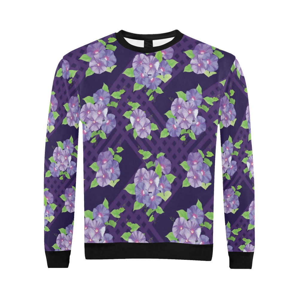 Morning Glory Pattern Print Design MG03 Men Long Sleeve Sweatshirt