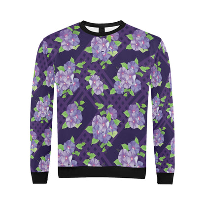Morning Glory Pattern Print Design MG03 Men Long Sleeve Sweatshirt