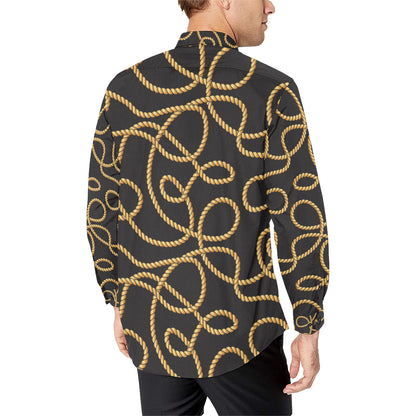 Rope Pattern Print Design A04 Men's Long Sleeve Shirt
